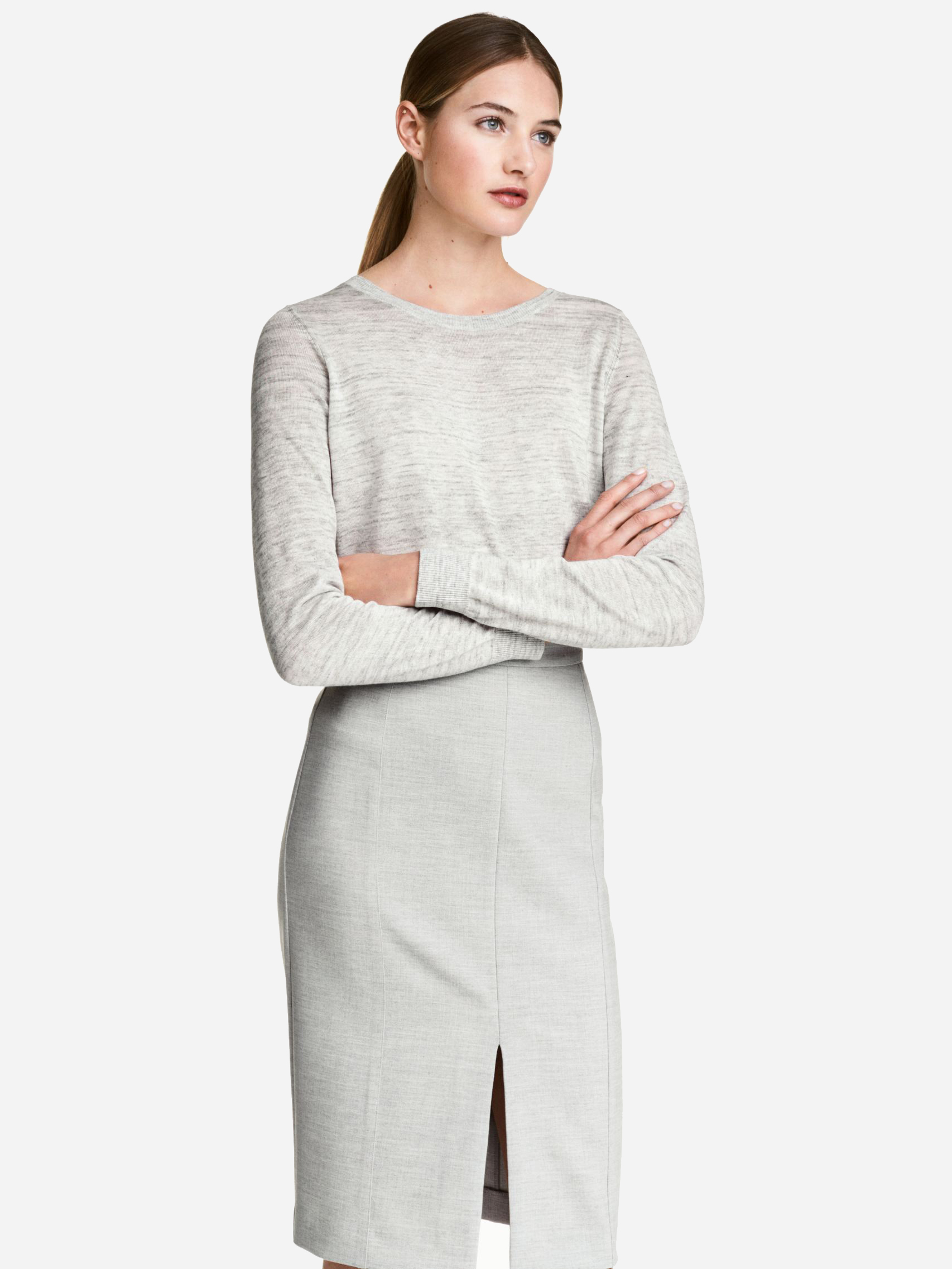 

Джемпер H&M 4685255 M Светло-серый меланж