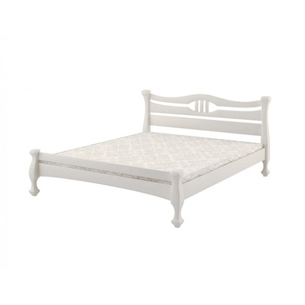 

Кровать двуспальная из натурального дерева сосна Даллас MebiGrand в спальню 180x200 Белый