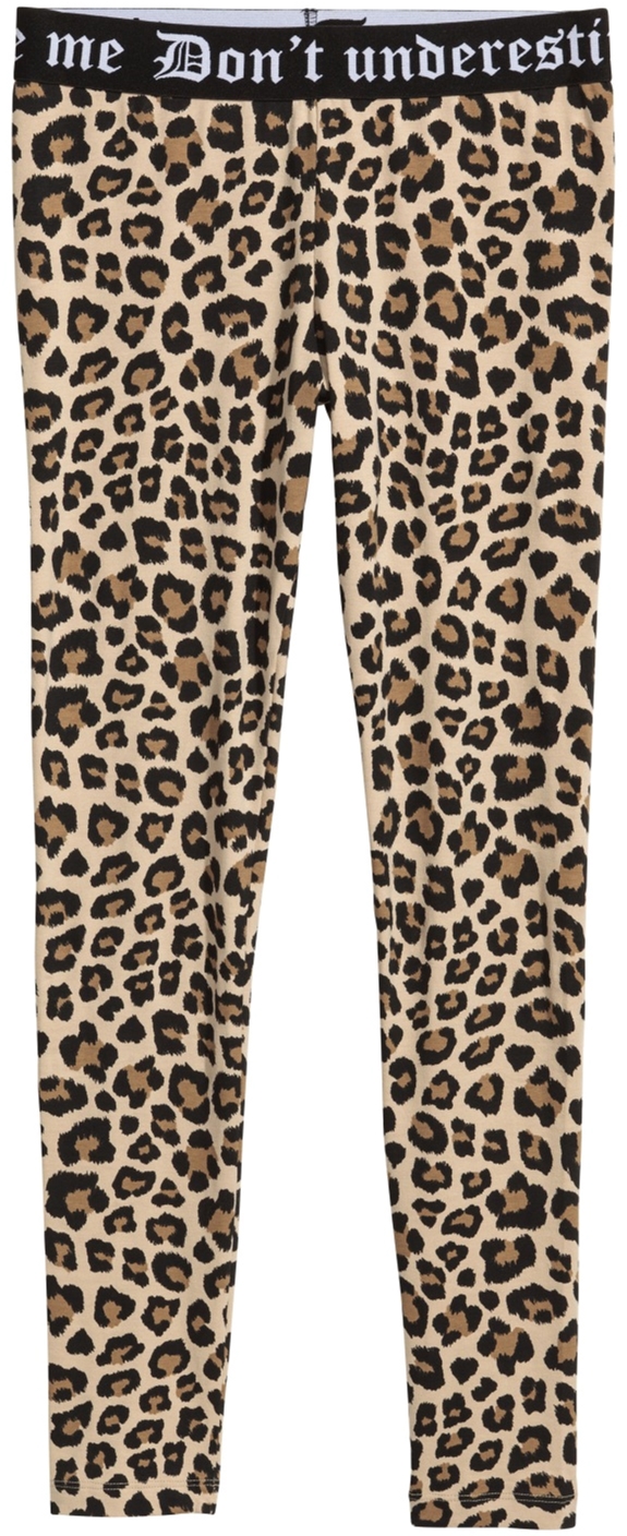 

Леггинсы H&M Divided 05505356 XS Бежевые с леопардовым