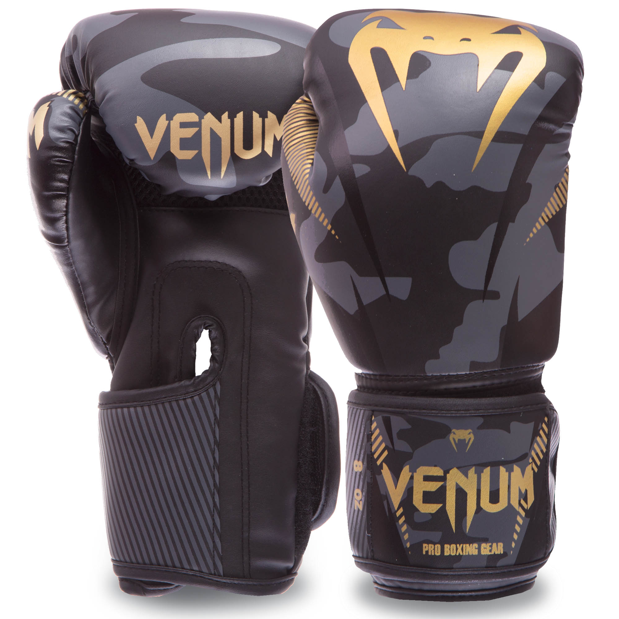 

Боксерские перчатки на липучке VNM IMPACT чёрно-золотые, Размер 10oz