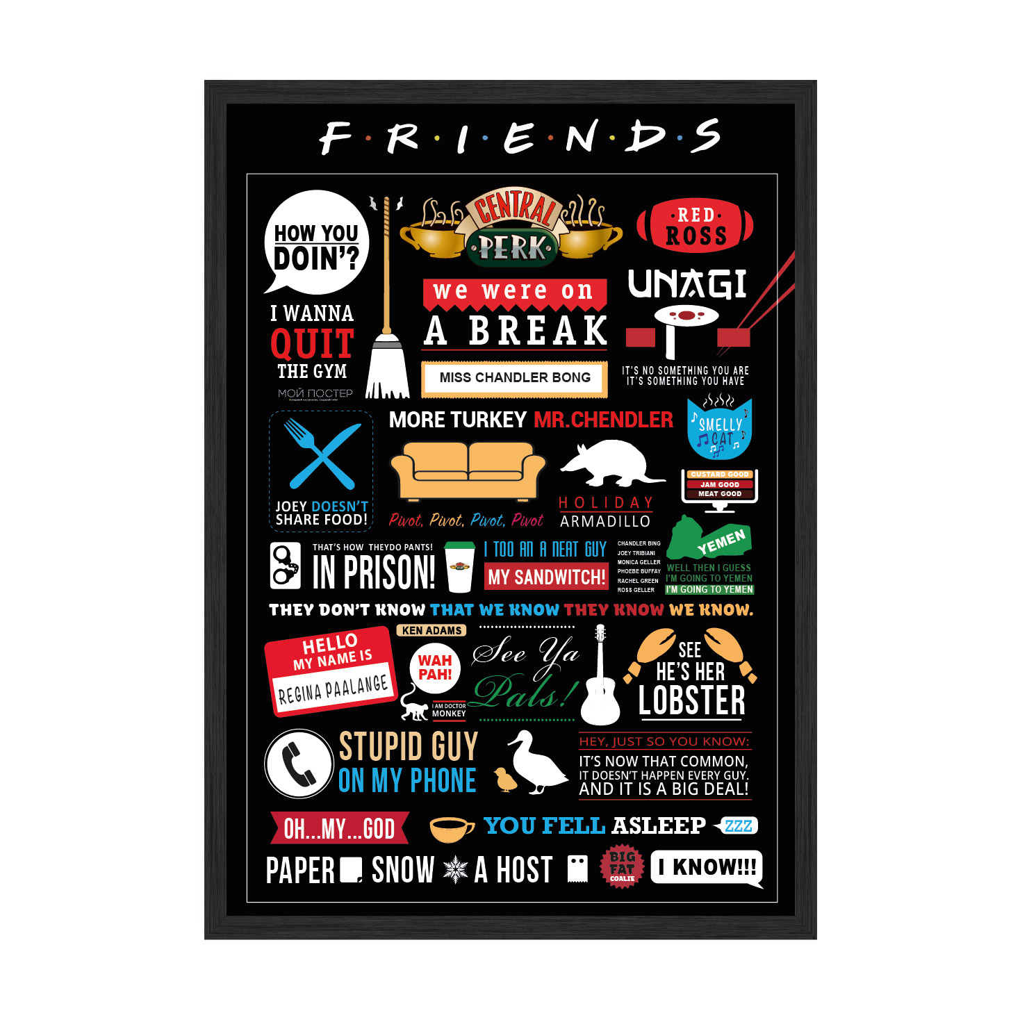 

Постер "FRIENDS" без стекла 420x594 мм в чёрной рамке