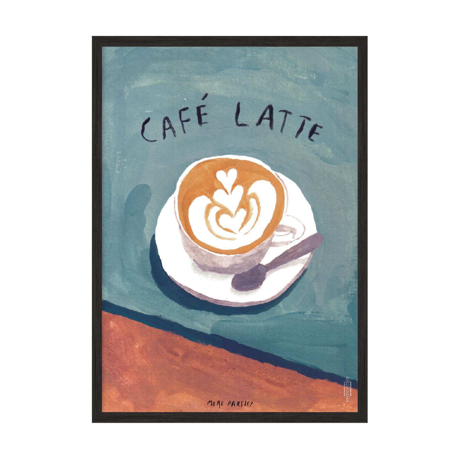 

Постер "Cafe Latte" с антибликовым стеклом 596x840 мм в чёрной рамке