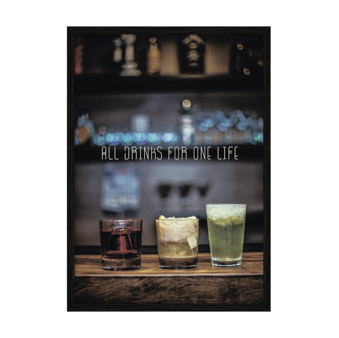 

Постер "Drinks" без стекла 420x594 мм в чёрной рамке