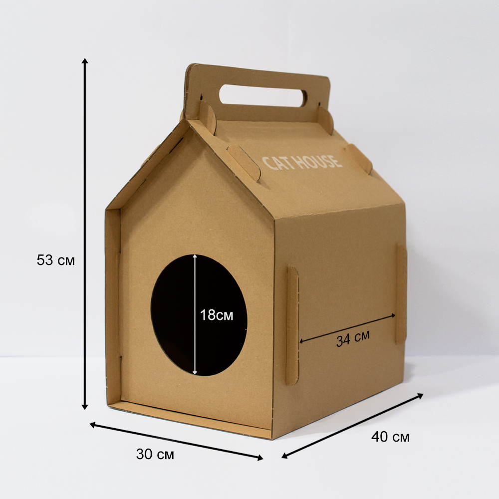 Мастер-класс картонный домик для кошки от компании DonKarton