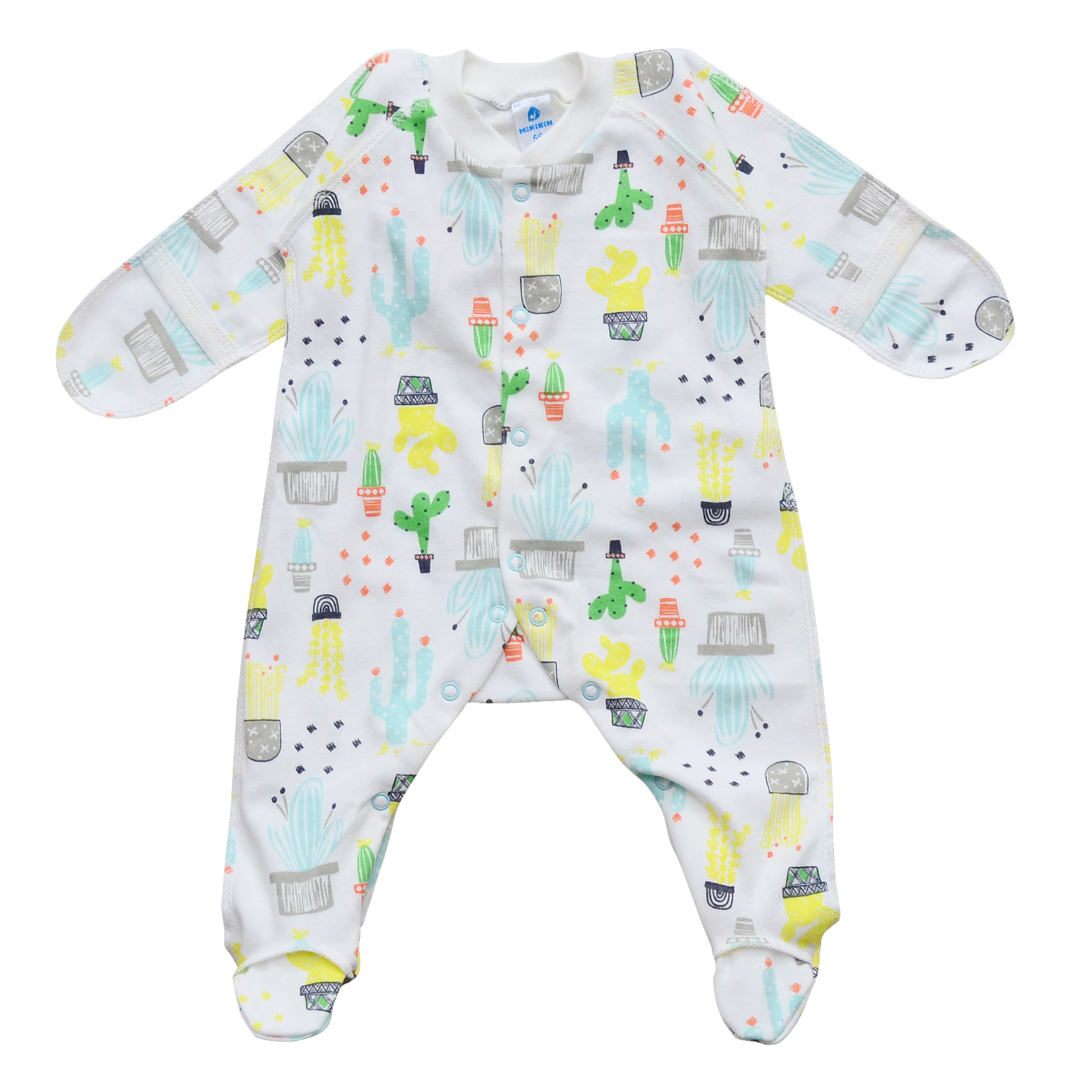 

Комбинезон Minikin 2010603 62 молочный/зеленый