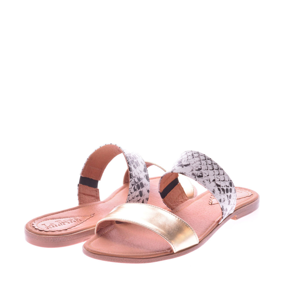 

Шлепанцы La Rose 595 38(24,7 см) Кожа змея золото