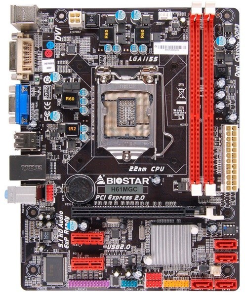 Материнская плата Socket 1155 BioSTAR H61MGC ( s1155, DDR3, INTEL H61 ...