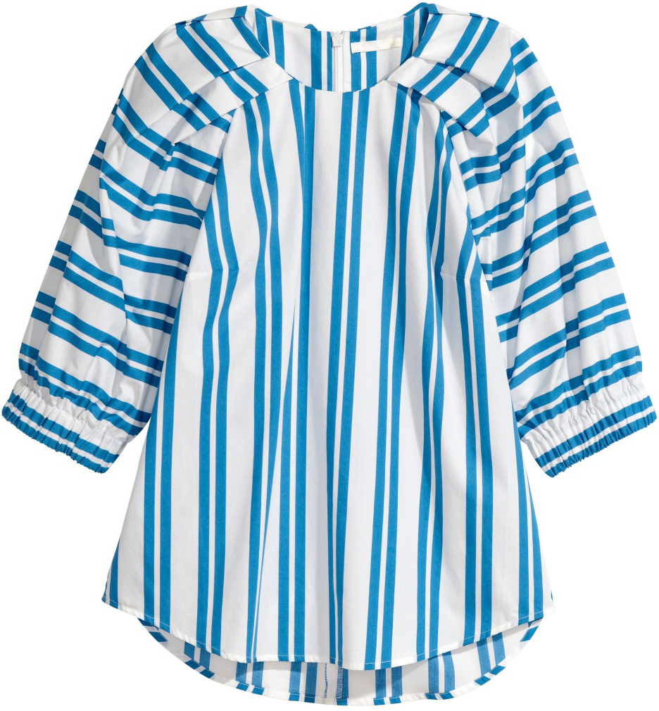 

Блузка H&M 05512576_1 38 Белая с голубым