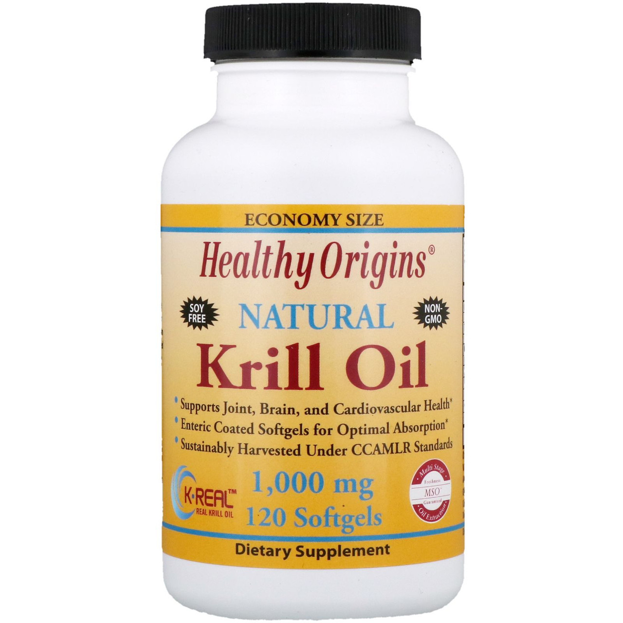 Масло криля Healthy Origins (Krill Oil) 1000 мг 120 капсул со вкусом ...