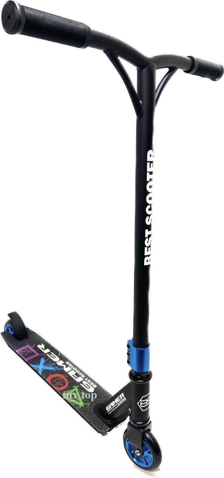 Самокат трюковой Best Scooter алюминиевый диск и дека колеса PU d=10 см ...