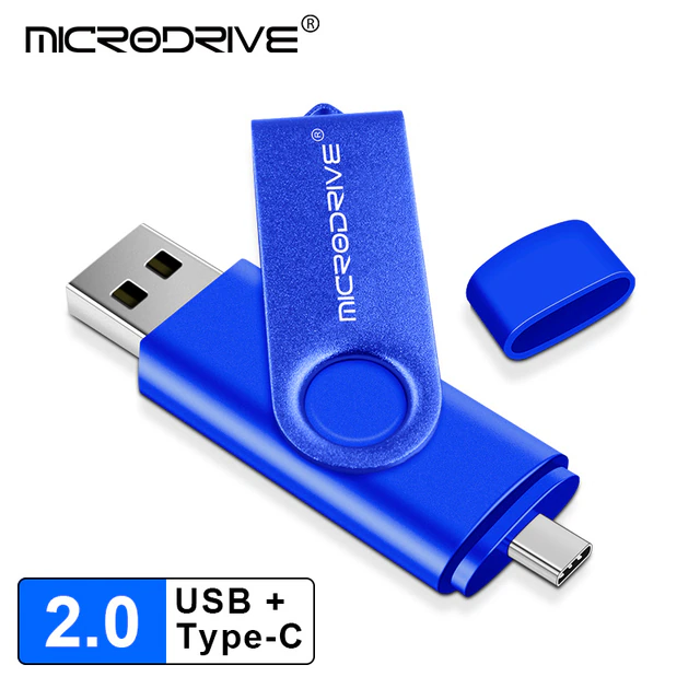 USB Флешка 2в1 128ГБ Type-C/USB для телефона, компьютера OTG Microdrive ...