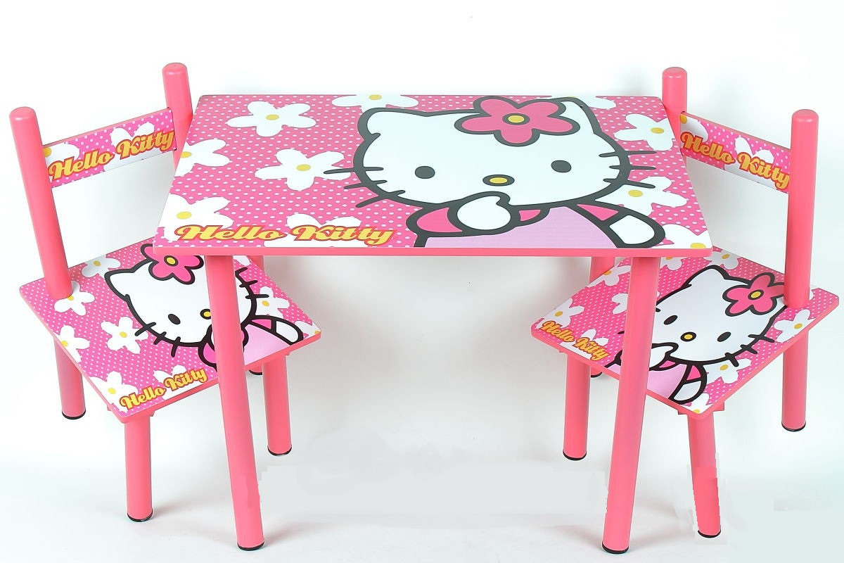 

Набор детской деревянной мебели Столик + 2 стульчика Hello Kitty