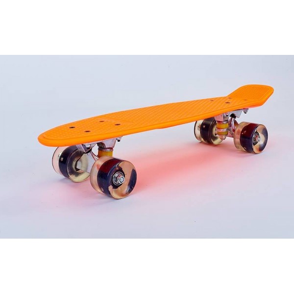 

Пенни борд SKATEBOARD led wheels, оранжевый со светящимися кол.