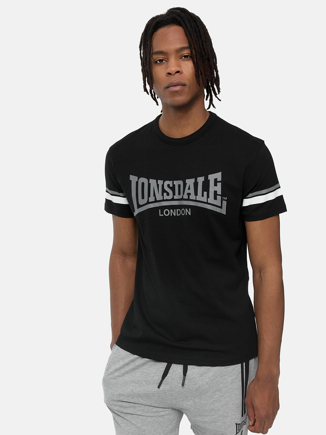 Акція на Футболка Lonsdale 117363-8167 S Black/White/Grey від Rozetka