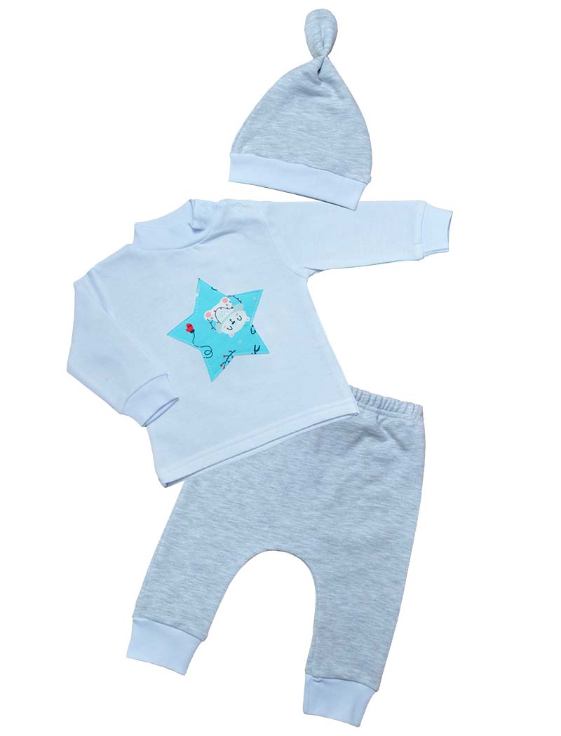 

Комплект для младенцев (праздничный) "Новый Год" аппликация Баранчик БО, 109-02-14-0104, Футер, рост 74 см