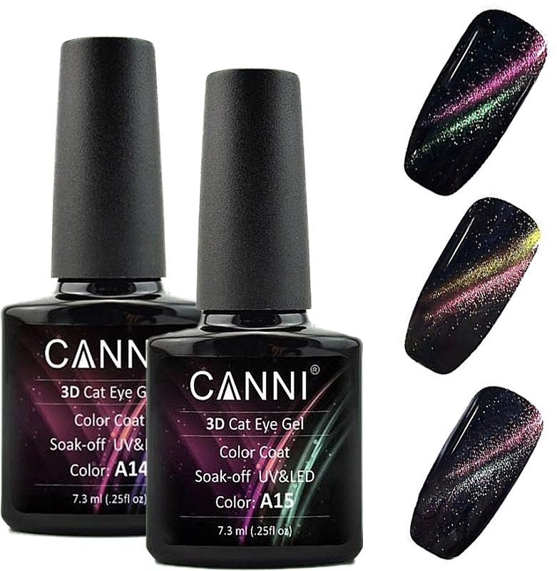 Гельлак "Кошачий глаз" Canni 3D Top Coat Cat Eye А16 (7.3 мл) (733342