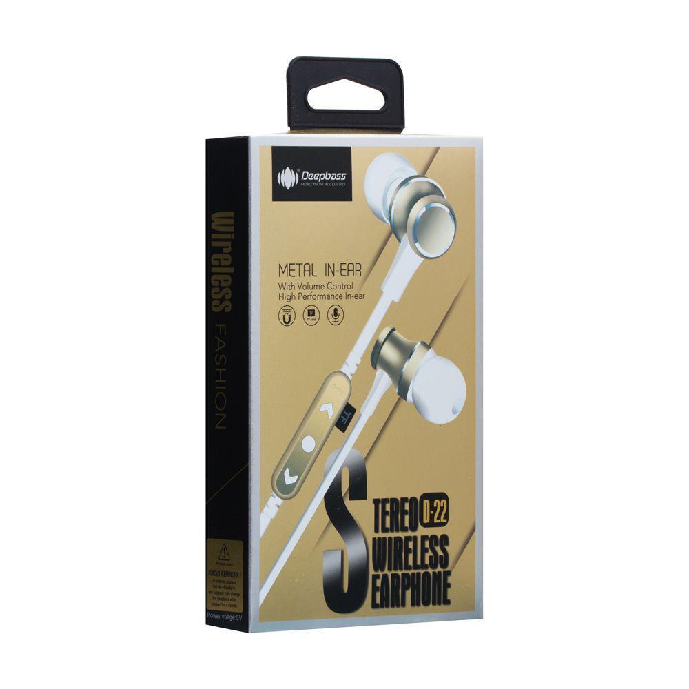 

Беспроводная гарнитура DeepBass D-22 Bluetooth стерео наушники Бело-Стальные