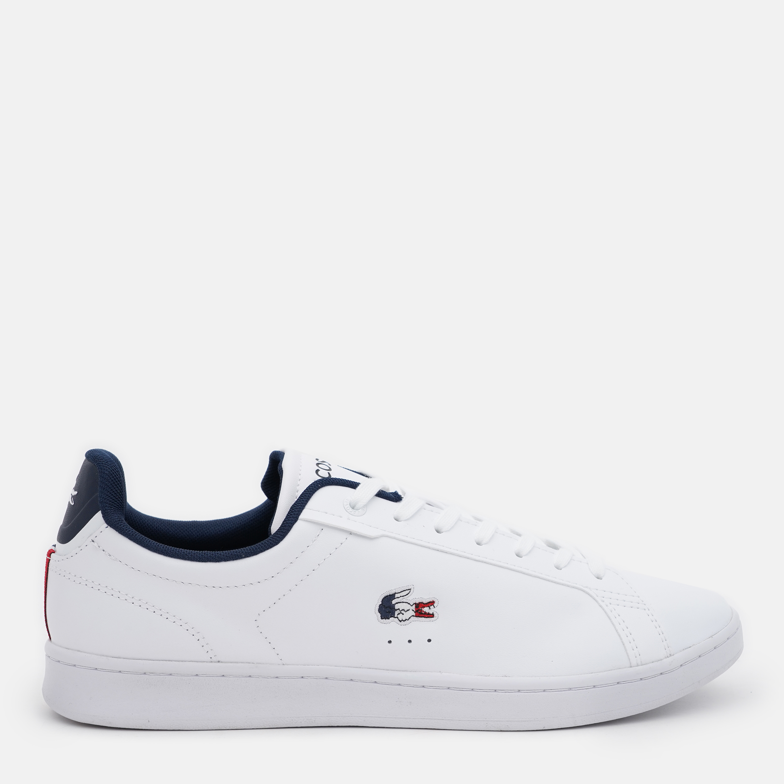 Акція на Чоловічі кеди низькі Lacoste Carnaby Pro 745SMA0114-407 45 (T10.5) 28.5 см WHT/NVY/RED від Rozetka