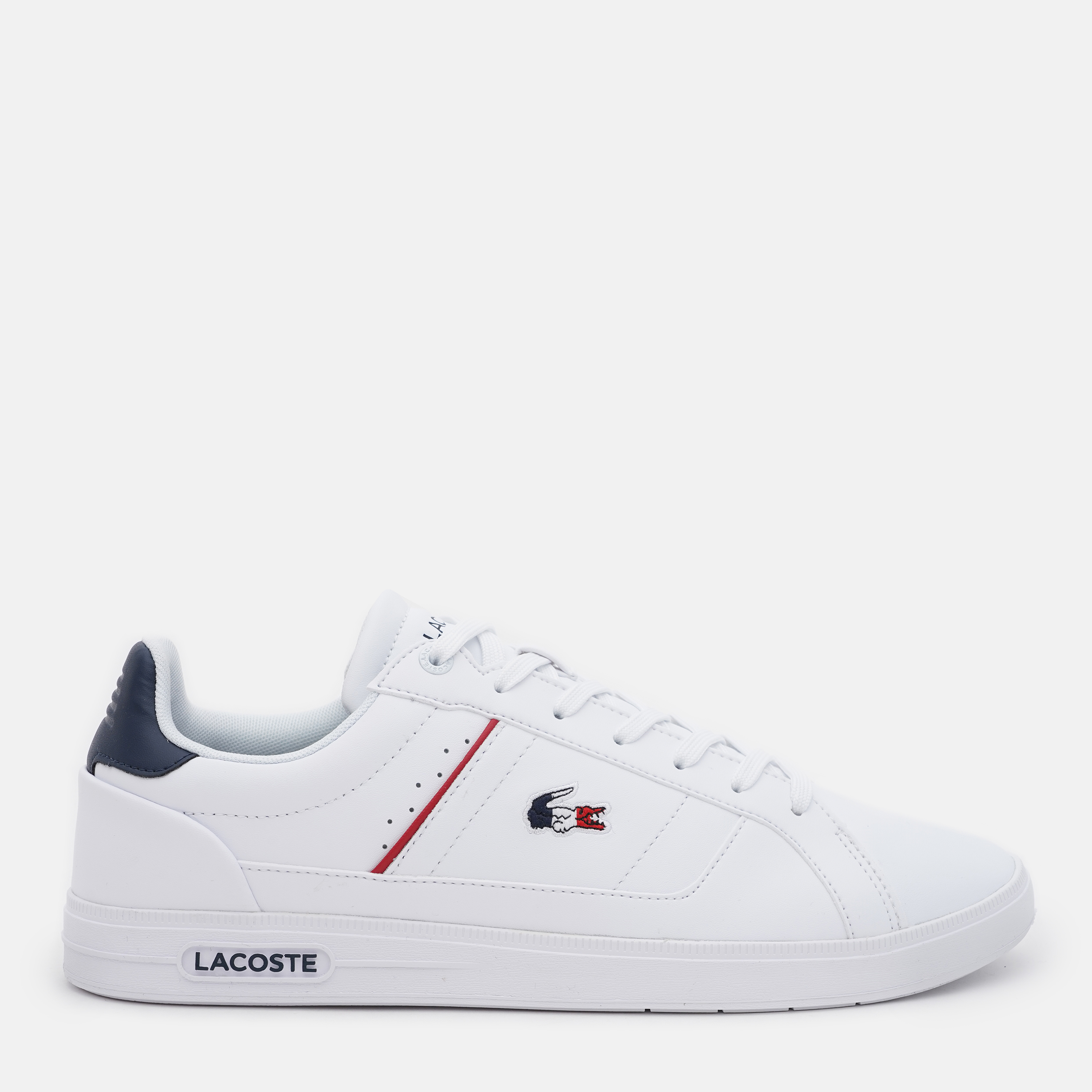 Акція на Чоловічі кеди низькі Lacoste Europa Pro 745SMA0117-407 44.5 (T10) 28 см WHT/NVY/RED від Rozetka