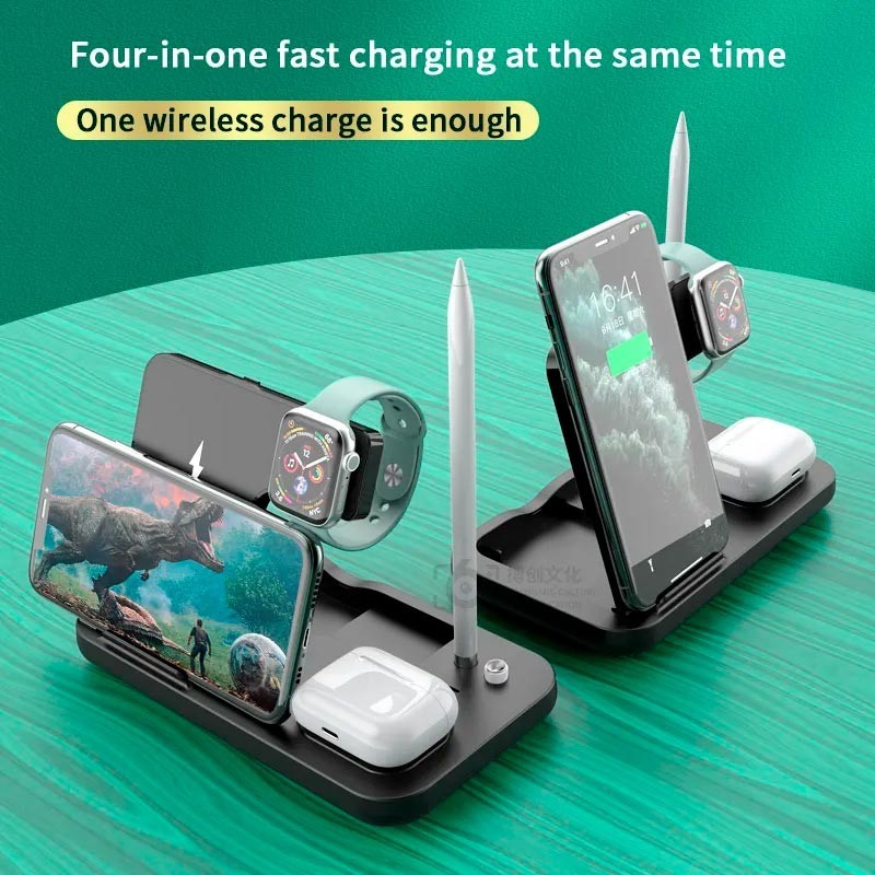 Док-станция Fast Charge 15W 4в1 для iPhone/Apple Watch/ AirPods/Pencil ...
