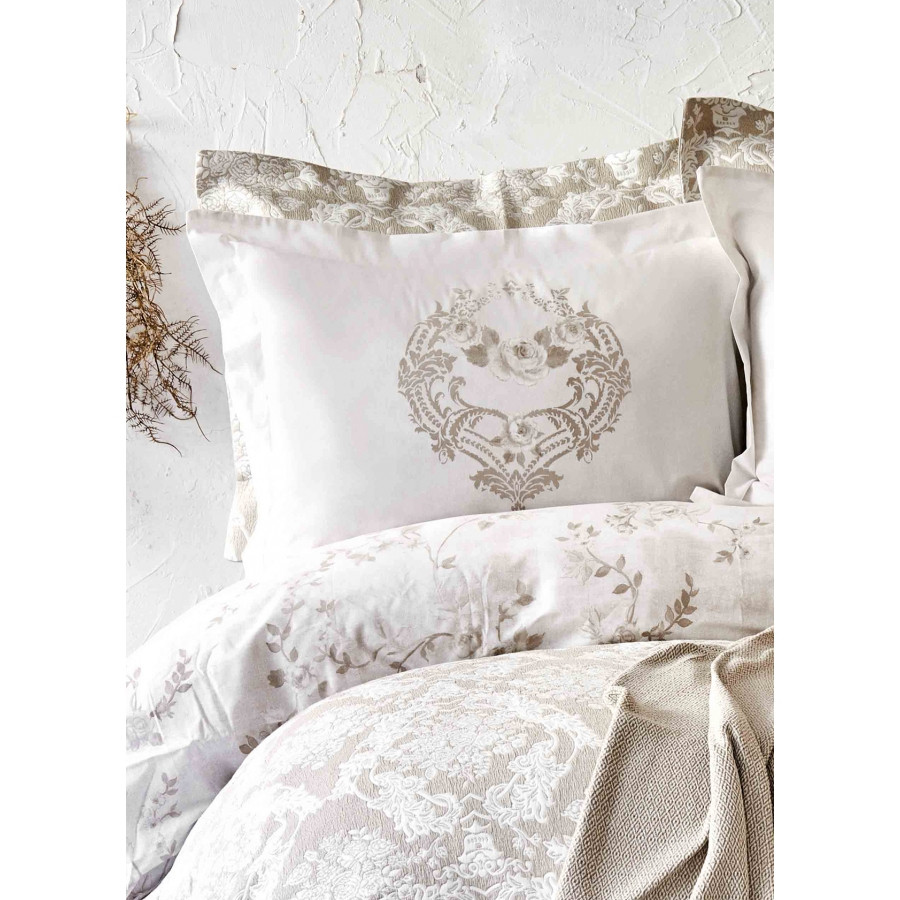 

Постельное белье Karaca Home сатин - Quatre royal евро gold