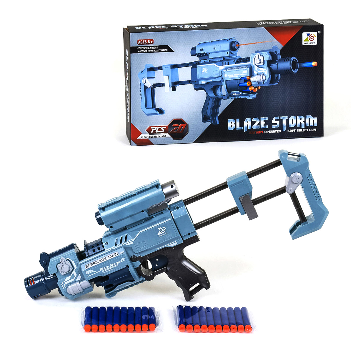

Автомат бластер "Blaze Storm" (мягкие пули) с лазерным прицелом ZC7083 Nerf Нерф