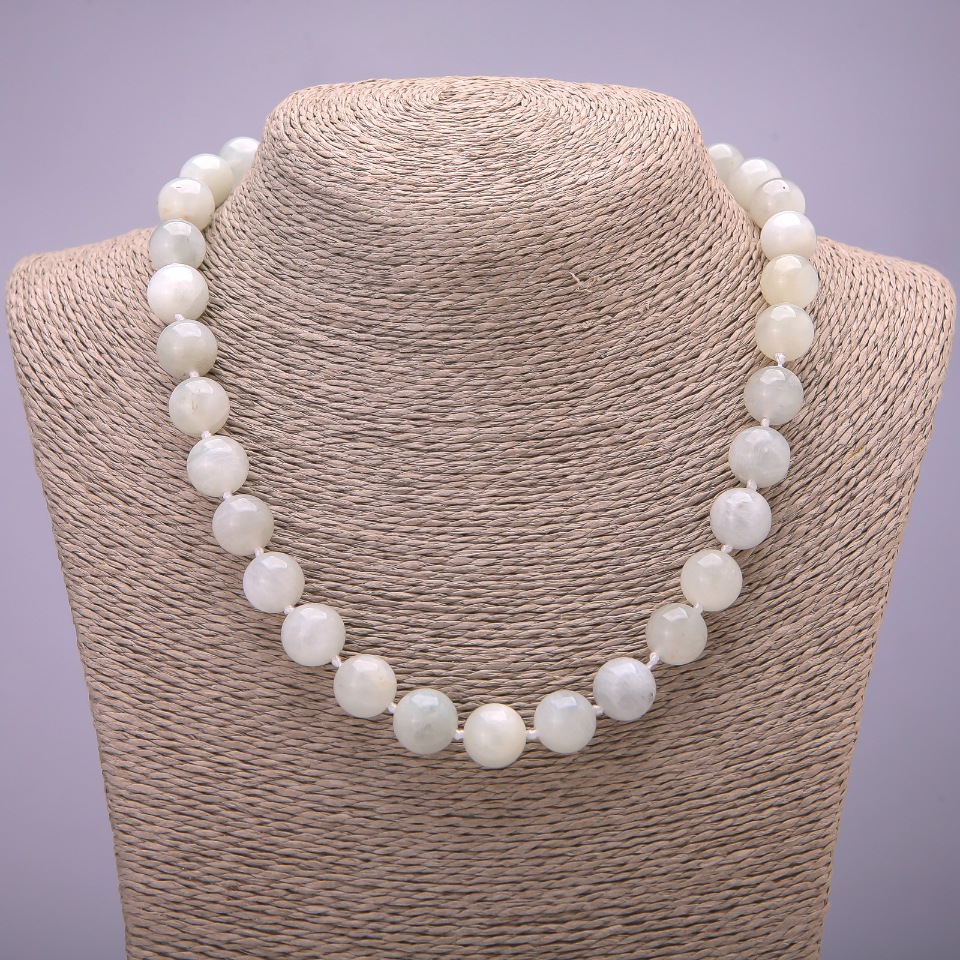 

Бусы из натурального камня Адуляр гладкий шарик, диаметр 12(+-)мм, длина 45см, ida38425