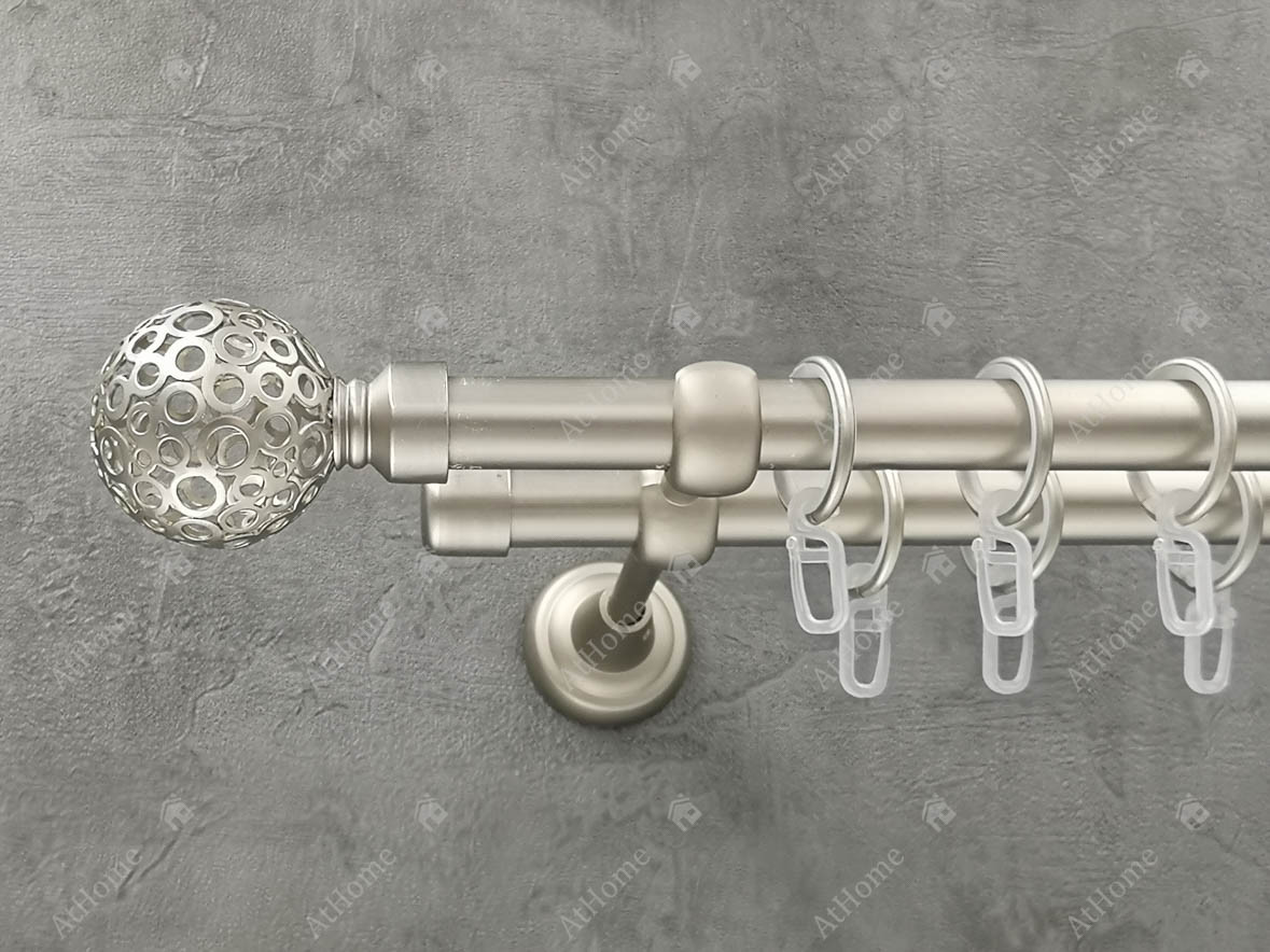 

Карниз Quadrum Савона 160 см двойной Сатин 19/19 мм гладкая (кольца с крючками)
