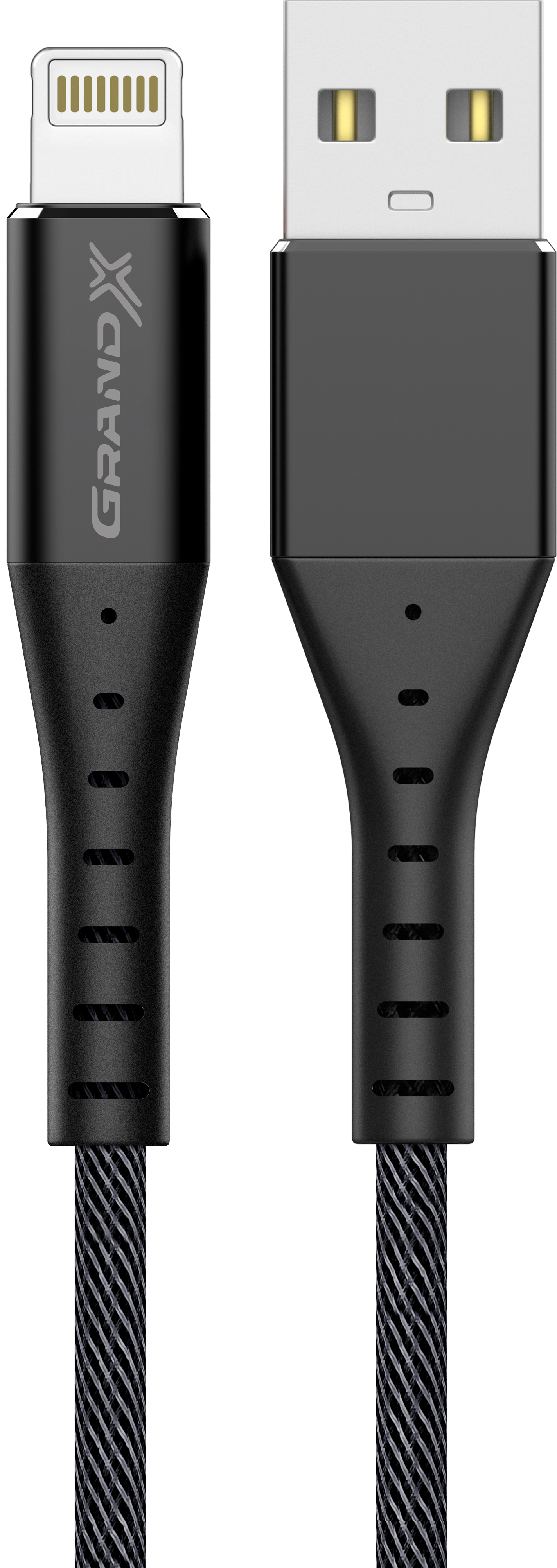 Кабель Grand-X USB-Lightning FL-12B 1.2 м с толстой нейлоновой оплеткой ...