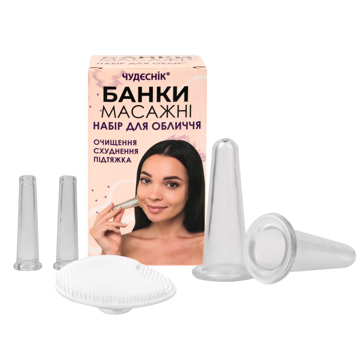 Силиконовые массажные банки Chudesnik БМП Н-5 (4 шт./уп.) вакуумные ...