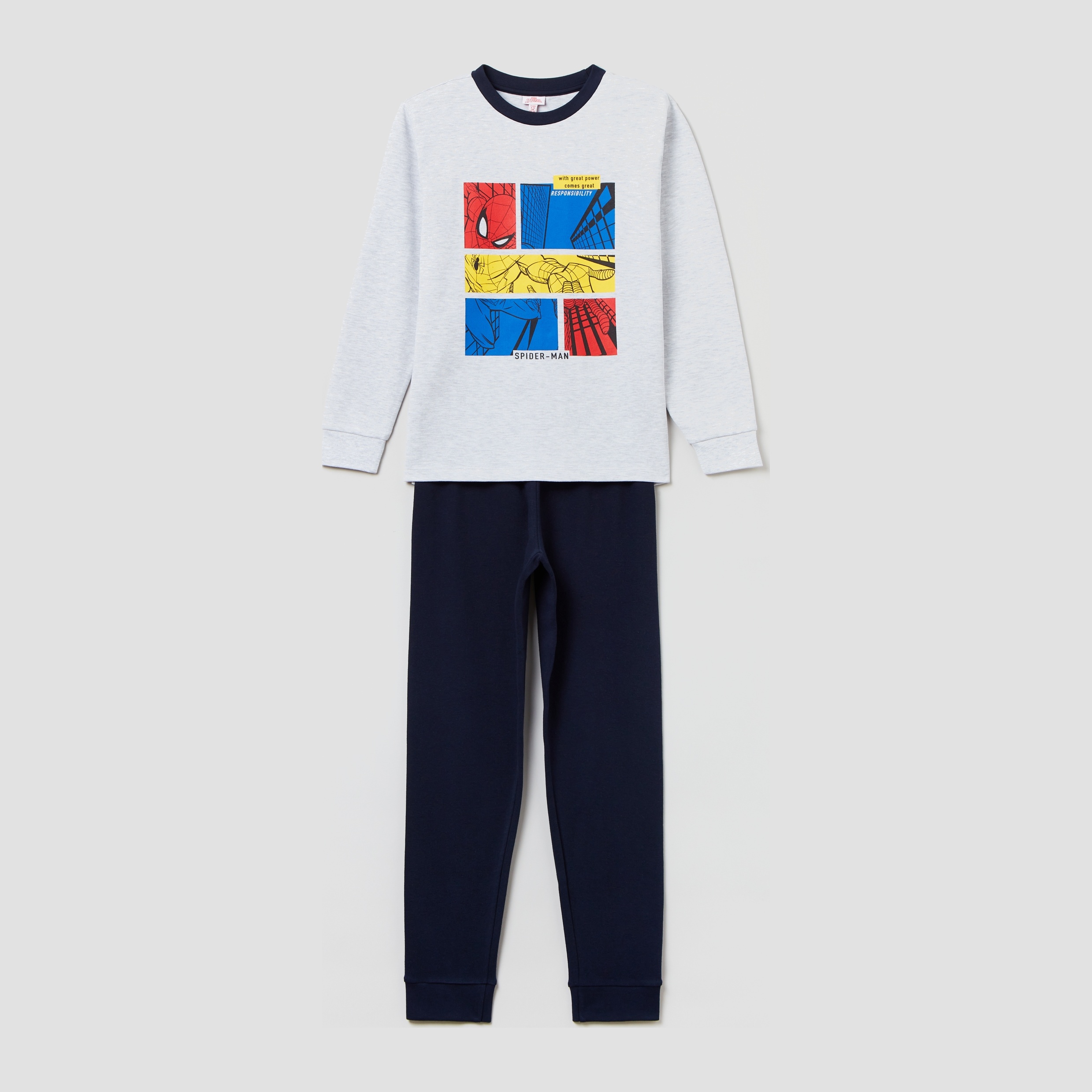 Акция на Піжама дитяча (футболка з довгими рукавами + штани) OVS 1628996 104 см Grey Melange от Rozetka