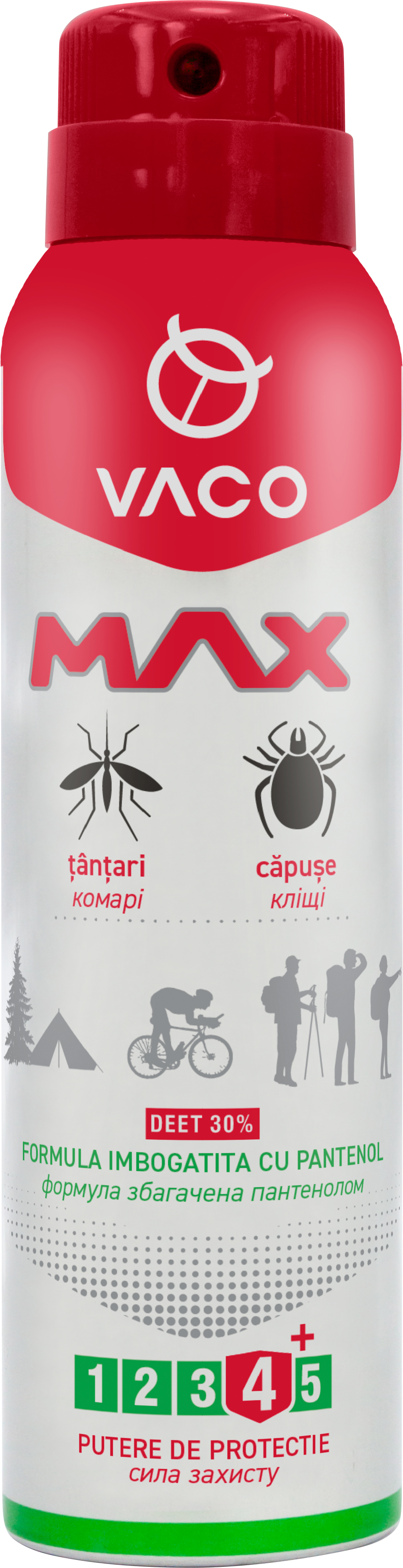Аерозоль Vaco Max від комарів кліщів і мошок Deet 30% з пантенолом 100 ...