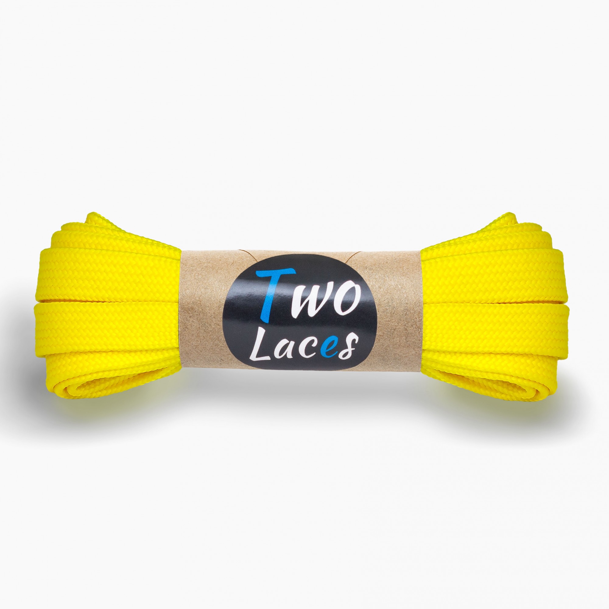 Шнурки для обуви Two Laces плоские 10 мм, длина 120 см, желтый ...