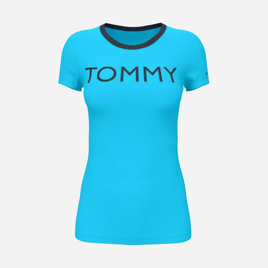 Акція на Футболка жіноча Tommy Hilfiger 43070276 M Синя від Rozetka