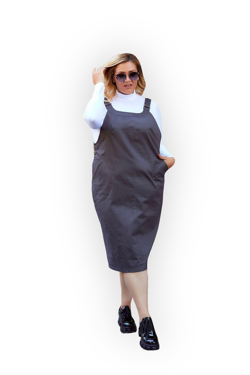 

Комплект сарафан + гольф Clothes Plus 1221-2 - Серый, Комплект сарафан + гольф Clothes Plus 1221-2 52-54 Серый