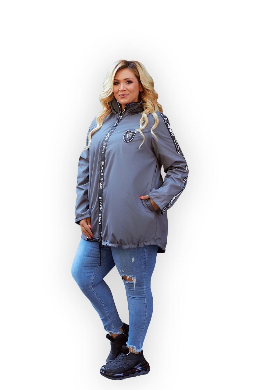 

Куртка демисезонная Clothes Plus 1127-3 - Серая, Куртка демисезонная Clothes Plus 1127-3 56-58 Серая