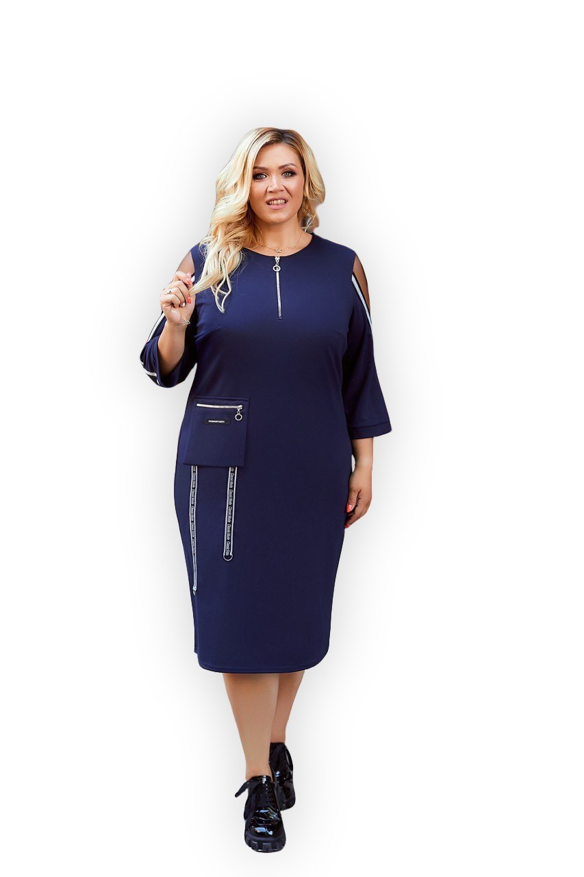 

Платье Clothes Plus 1220-3 - Синее, Платье Clothes Plus 1220-3 60-62 Синее