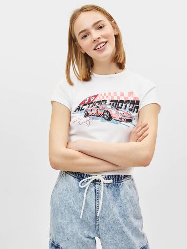 

Футболка Bershka 2485-187-712  Белая, Футболка Bershka 2485-187-712 M Белая