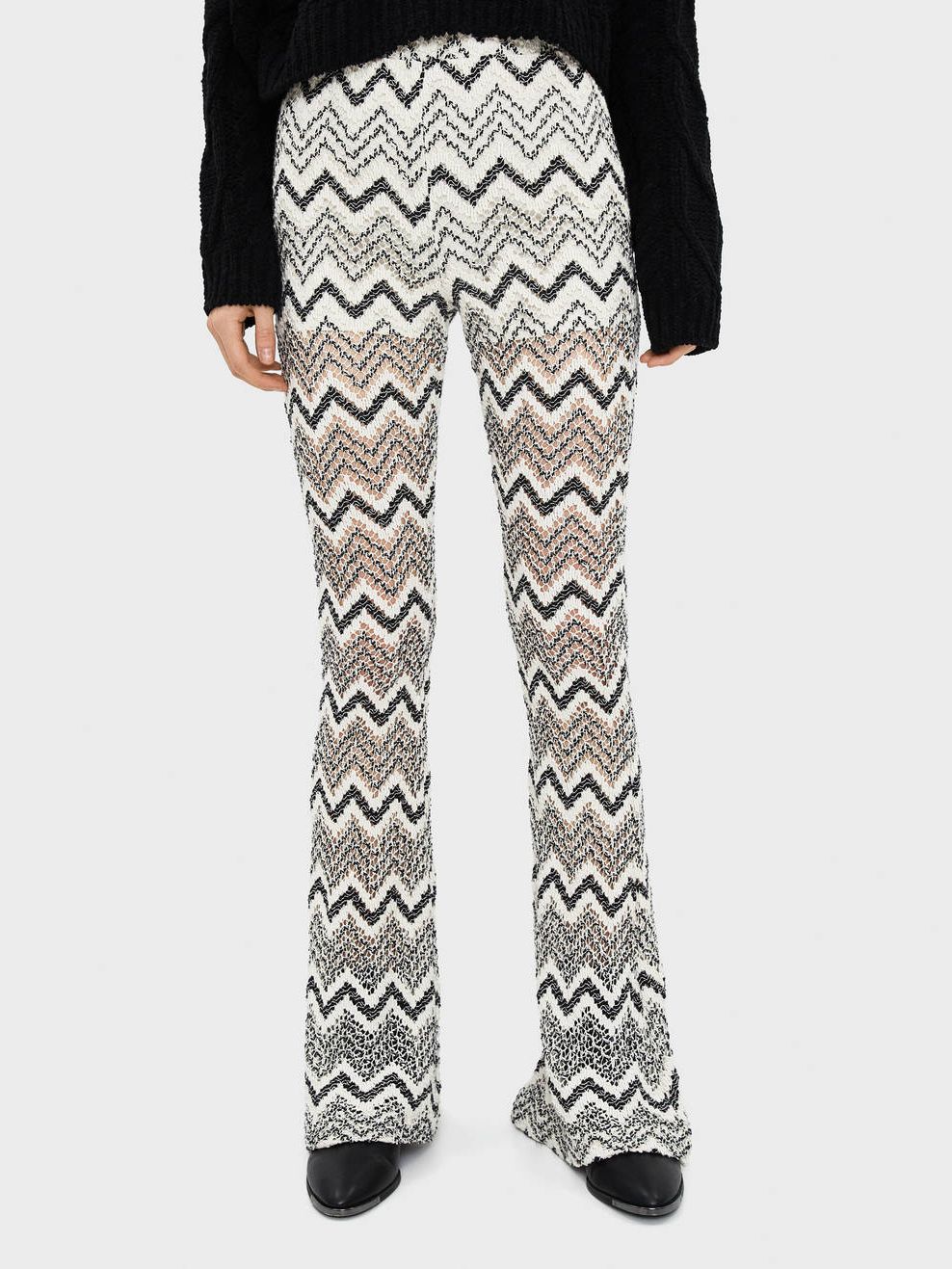 

Брюки Bershka 5081-187-712 S Белые с черным