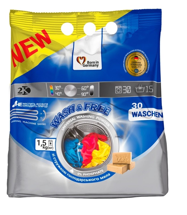 Порошок для прання Wash & Free універсальний 1500 г. (4262396140616 ...