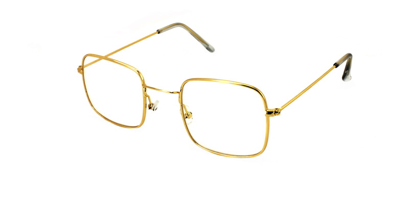 

Очки имидживые прямоугольные нулевки унисекс Brand Style RI3546 золотого цвета