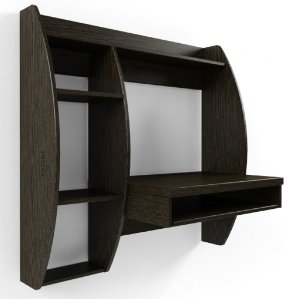 

Навесной компьютерный стол в детскую, офис из ЛДСП Comfy Home AirTable Valko Zeus цвет венге