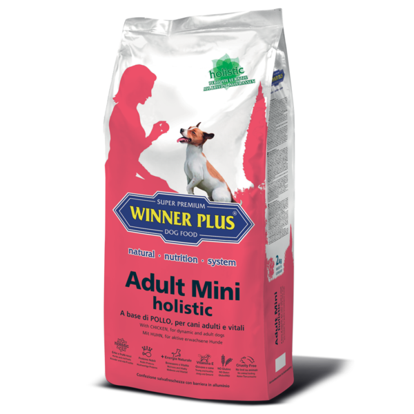 

Сухой корм для активных собак маленьких пород с курицей и рисом Winner Plus Adult Mini holistic 2 кг