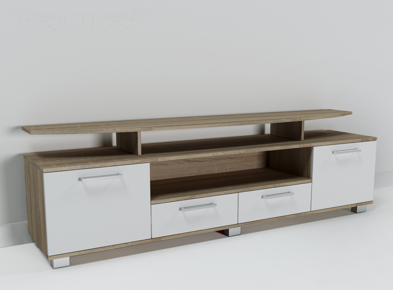 

ТВ тумба в гостиную из ДСП Comfy Home Display-2 дуб сонома/белый Zeus цвет