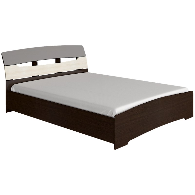 

Двуспальная кровать из ДСП Марго 160x200 темный венге/дуб молочный цвет Эверест комплектация (без матраса)
