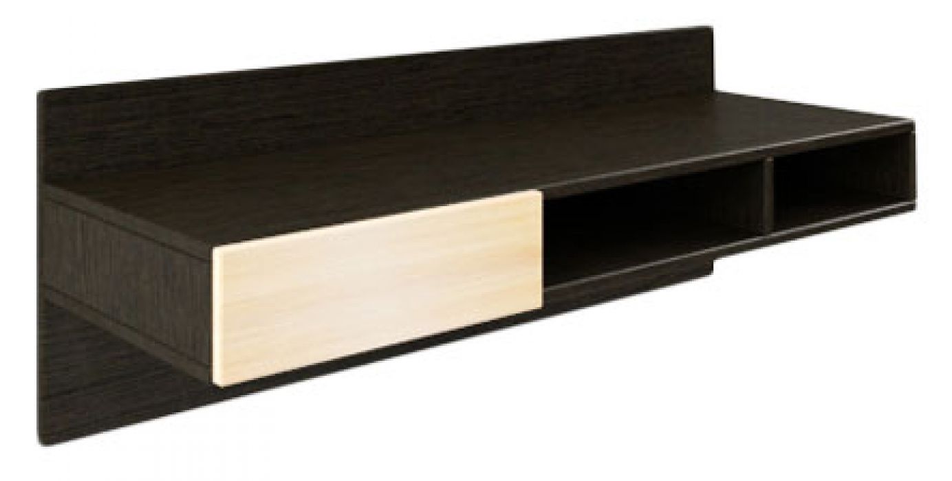 

Навесной компьютерный стол в детскую, офис из ЛДСП Comfy Home AirTable X1 Mini Zeus цвет венге/дуб молочный
