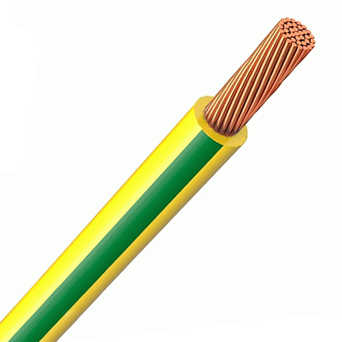 Медный провод ПВ-3нгLS(гд) 2.5 кв.мм желто-зеленый Укркабель (1 пом .