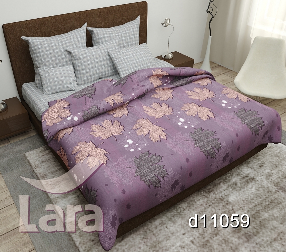 

Постельное белье LARA бязь d11059d двуспальное 4 наволочки в комплекте