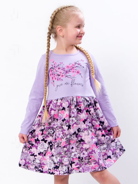 Акция на Дитяче плаття для дівчинки Носи своє 6117-002-33 98 см Бузкове в квіти (p-9618-102051) от Rozetka