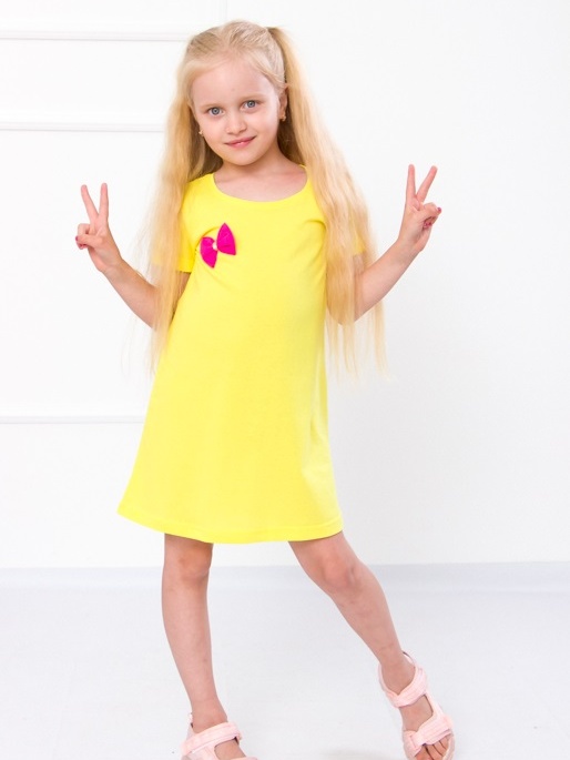 Акція на Дитяче літнє плаття для дівчинки Носи своє 6054-001 128 см Лимон (p-8021-76847) від Rozetka